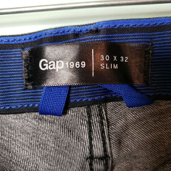 Gap 1969 Mens Jeans Slim Black Faded Selvedge Denim Skater Grunge Stretch 30x32 - Picture 7 of 16